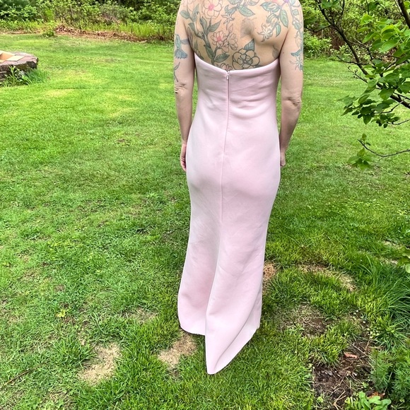 Badgley Mischka rosette gown pink size 4 - Picture 5 of 8